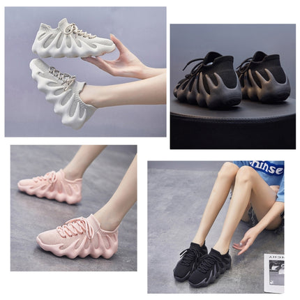 450 Summer Breathable Sock Shoes Fly Woven Comfortable Casual Shoes, Size: 39(Pink)-garmade.com