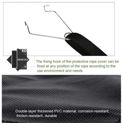 XINDA Outdoor Climbing Rope Protective Cover Rope Anti-wear Protective Pad Sleeve(Black)-garmade.com