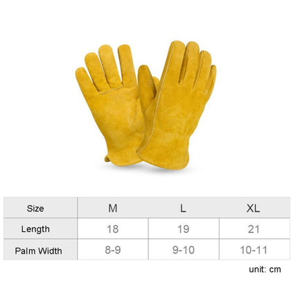 A2421 Cowhide High Temperature Welding Gloves Insulated Aluminum Foil Anti-Heat Gloves(M Yellow)-garmade.com