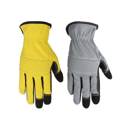 A9015 Gardening Work Touch Screen Stretch Breathable Labor Machinery Protection Gloves(M Gray)-garmade.com