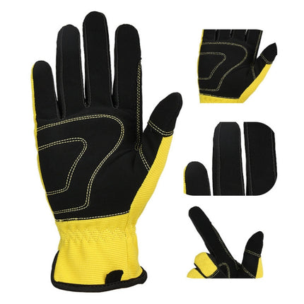A9015 Gardening Work Touch Screen Stretch Breathable Labor Machinery Protection Gloves(M Gray)-garmade.com