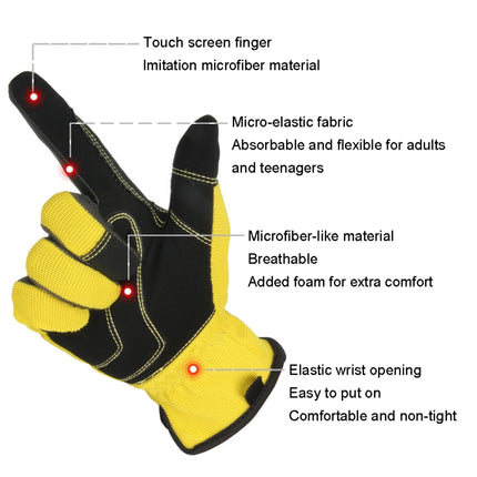 A9015 Gardening Work Touch Screen Stretch Breathable Labor Machinery Protection Gloves(M Yellow)-garmade.com