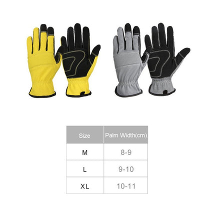 A9015 Gardening Work Touch Screen Stretch Breathable Labor Machinery Protection Gloves(M Yellow)-garmade.com