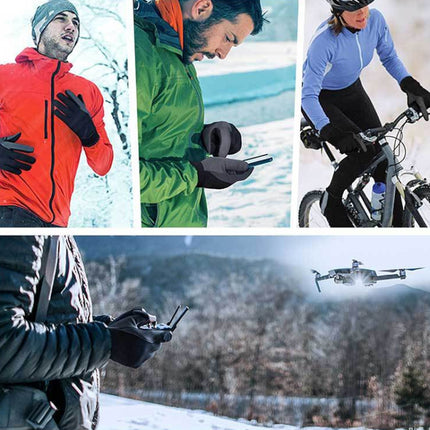 Touch Screen Anti-slip Waterproof Outdoor Sports Warm Cycling Gloves, Size: M(Black)-garmade.com