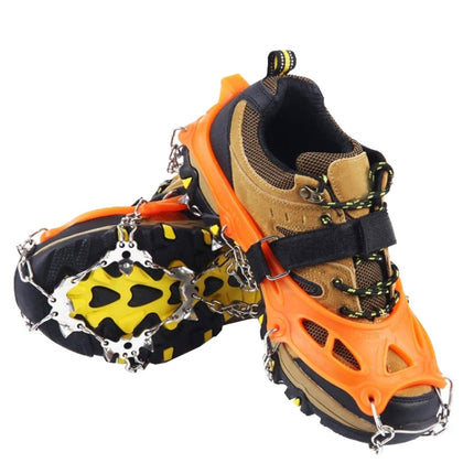 F26-2 26 Teeth Snow Mountain Non-slip Shoes Cover 201 Stainless Steel Ice Claws, Size: L Orange-garmade.com
