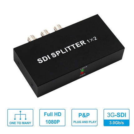 1 In 2 Out SD-SDI / HD-SDI / 3G-SDI Distribution Amplifier Video SDI Splitter(US Plug)-garmade.com