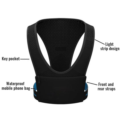 Night Reflective Running Chest Bag Vest Bag Phone Holder Free Size(Black)-garmade.com