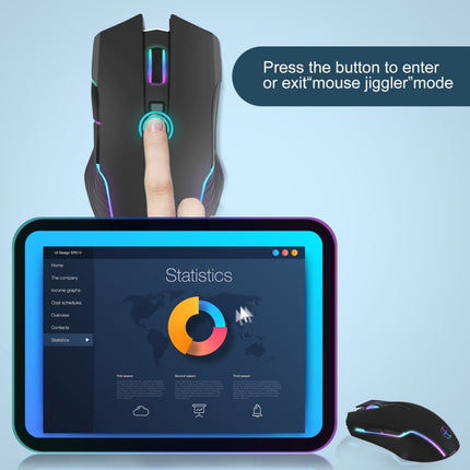 E50 2.4G Wireless Mouse Jiggler Portable Cordless Mouse With 7 Keys(Black)-garmade.com