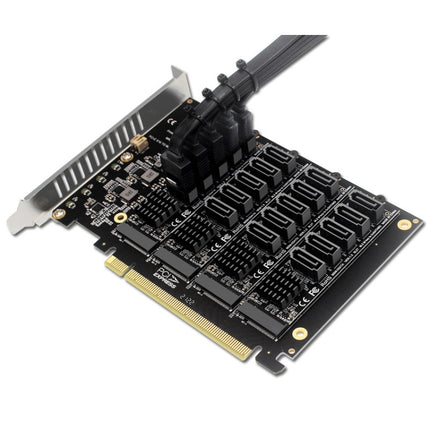 PCIEX16 NVME M.2 RAID Array Expansion SATA 20 Port Transfer Card-garmade.com