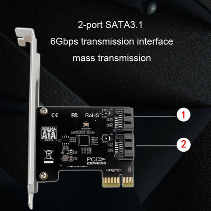 PCIE 2 Port SATA 3.0 Expansion Card 6Gbps Computer Desktop Chassis Conversion Card-garmade.com
