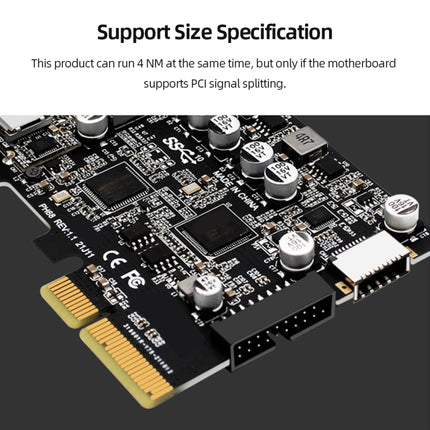 PCIE 3.0 To USB 3.2 Extension Card Type-C Port Front Type-E Expansion Riser Card(PH68)-garmade.com
