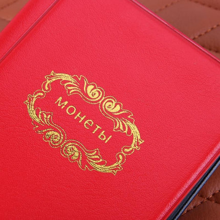 2 PCS Russian Cover 120 Coins Pocket-sized Collection Album(Red)-garmade.com