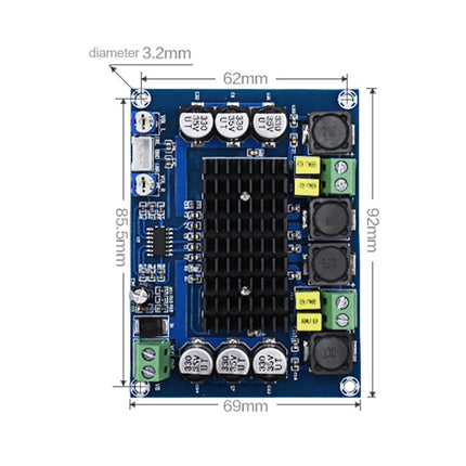 XH-M543 120W+120W Dual-channel Stereo High Power Digital TPA3116D2 Audio Power Amplifier Board-garmade.com