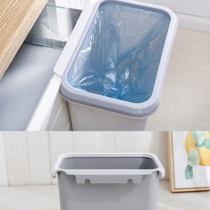 10 PCS Kitchen Square Sorted Wall+mounted Hanging Plastic Sanitary Trash Can, Style:No Cover Pressure Ring(Blue)-garmade.com