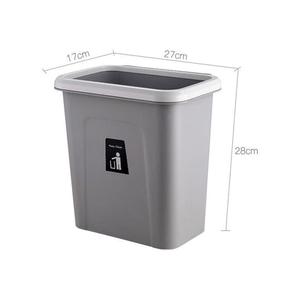 10 PCS Kitchen Square Sorted Wall+mounted Hanging Plastic Sanitary Trash Can, Style:No Cover Pressure Ring(White)-garmade.com