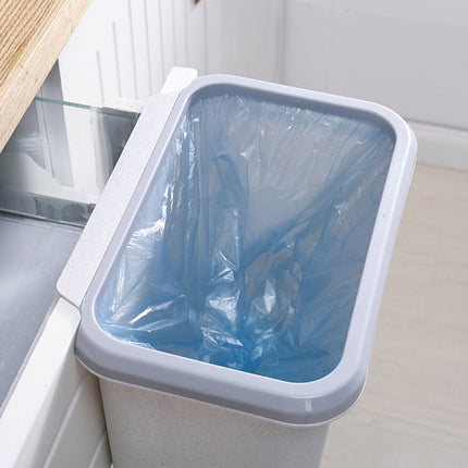 10 PCS Kitchen Square Sorted Wall+mounted Hanging Plastic Sanitary Trash Can, Style:No Cover Pressure Ring(Coffee)-garmade.com