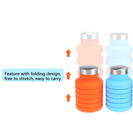 Portable Silicone Water Bottle Retractable Folding Coffee Bottle Outdoor Travel Drinking Sport Drink Kettle,Capacity:500ml(Purple)-garmade.com