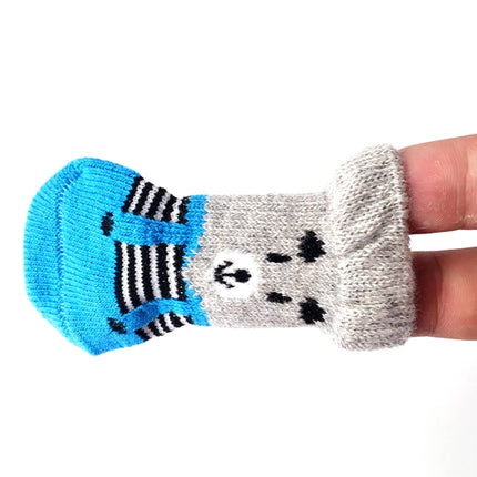 2 Pairs Cute Puppy Dogs Pet Knitted Anti-slip Socks, Size:S (Frog)-garmade.com