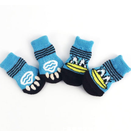 2 Pairs Cute Puppy Dogs Pet Knitted Anti-slip Socks, Size:M (Big Mouth Duck)-garmade.com