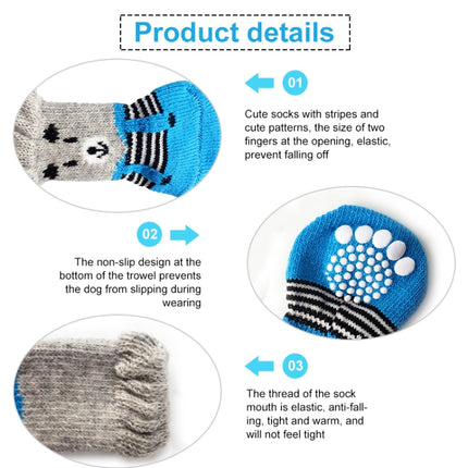 2 Pairs Cute Puppy Dogs Pet Knitted Anti-slip Socks, Size:L (Big Mouth Duck)-garmade.com