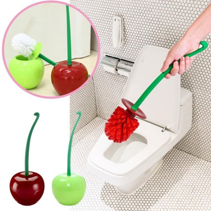 Cherry Shaped Toilet Brush Bathroom Creative Lovely Lavatory Brush Toilet Cleaning Kit(Red)-garmade.com
