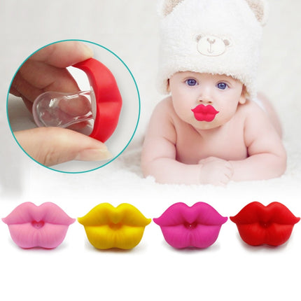 3 PCS Newborn Pacifier Red Lips Dummy Pacifiers Funny Silicone Baby Nipples Teether Soothers Pacifier(Pink)-garmade.com