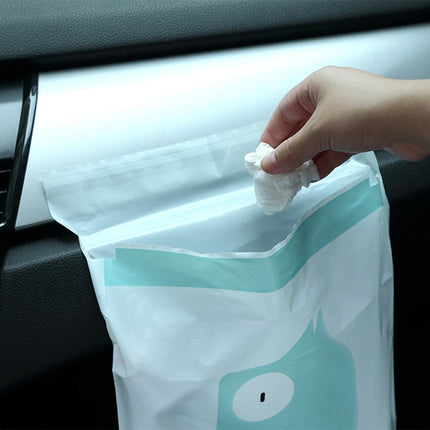 15 PCS Creative Cute Car Garbage Bag Paste-type Cleaning Bag for Car Interior(Green)-garmade.com