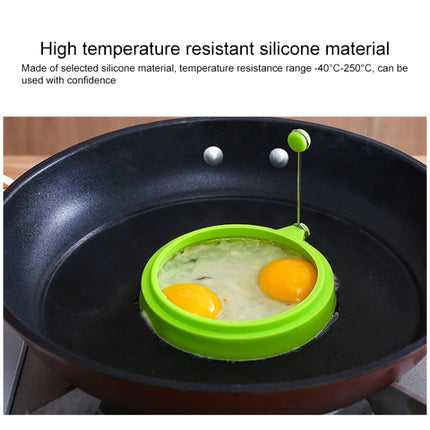 DIY Breakfast Round Silicone Egg Ring Fried Egg Mould Pancake Ring Non-stick Kitchen Cooking Mould(Green)-garmade.com
