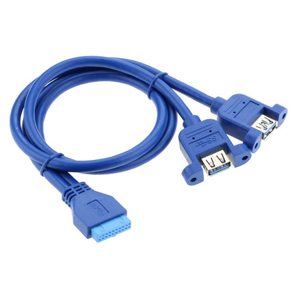 50CM USB3.0 Data Cable Motherboard 20p To Dual Usb3.0 Baffle Line With Ear-garmade.com