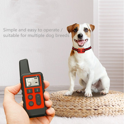 500m Dog Training Bark Stopper Remote Control Electric Shock Waterproof Electronic Collar(Black)-garmade.com