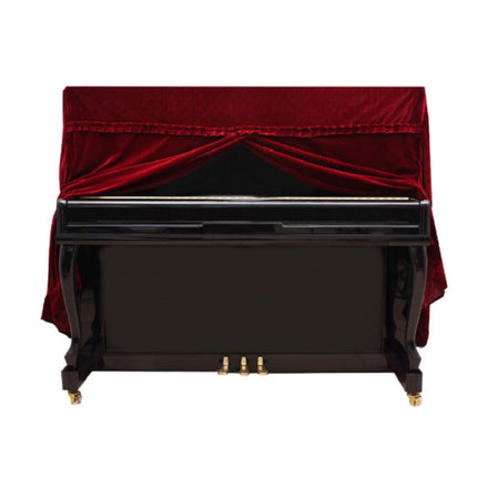 Gold Velvet Instrument Dust Cover Piano Full Cover, Size:150x60x110cm(Red)-garmade.com