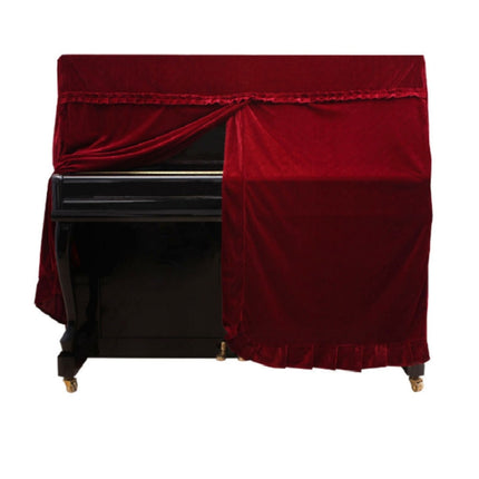 Gold Velvet Instrument Dust Cover Piano Full Cover, Size:150x60x110cm(Red)-garmade.com