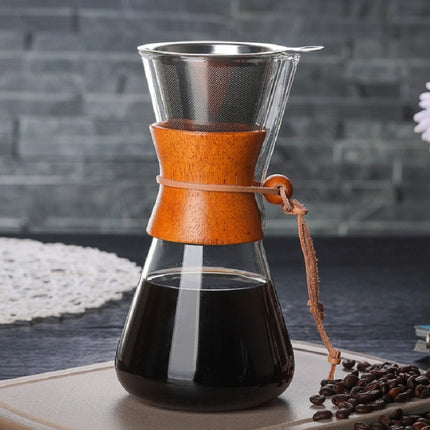 Heat Resistant Glass Coffee Pot Convenient Hand Made Pot, Specification:600ml Coffee Pot with Strainer-garmade.com
