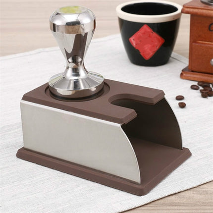 Stainless Steel Solid Wood Handle Integrated Coffee Powder, Specification:57.5mm, Color:Oak Handle-garmade.com