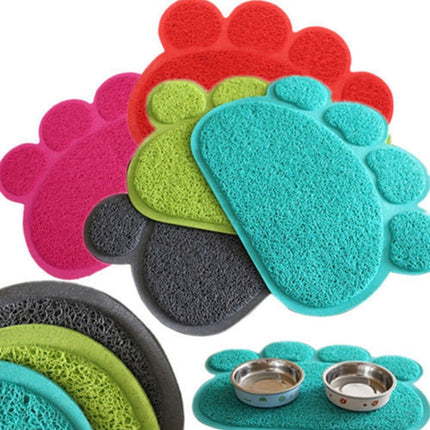 PVC Claw Shaped Cat Litter Mat Pet Placemat Anti-skid Floor Mat Pet Supplies(Light Blue)-garmade.com