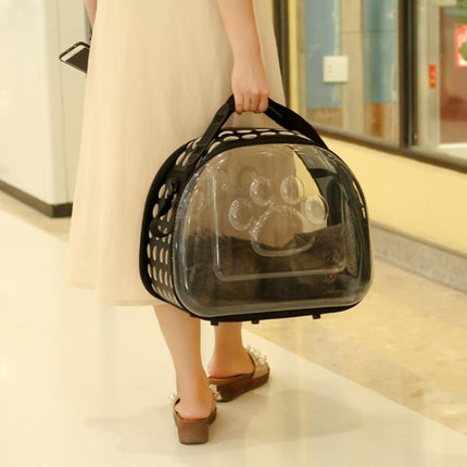 Outdoor Foldable Transparent Puppy Travel Breathable Carrying Bags Shoulder Bags, Size:S (Pink)-garmade.com