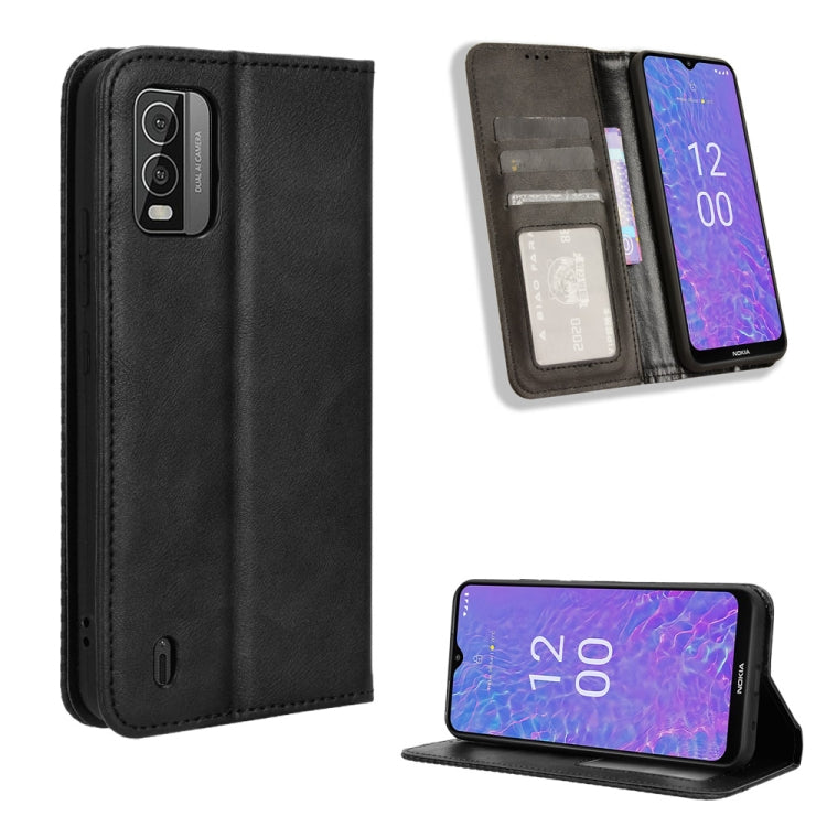 For Nokia C210 Magnetic Buckle Retro Texture Leather Phone Case(Black) Garmade For Nokia C210 Magnetic Buckle Retro Texture Leather Phone Case(Black) Garmade