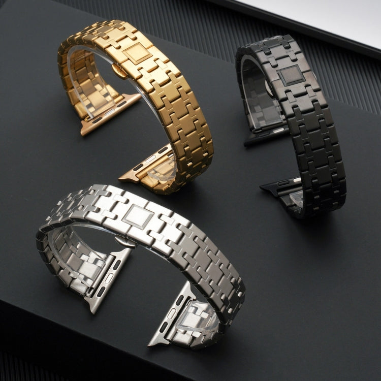 For Apple Watch Series 44mm Double T Stainless Steel Watch Band