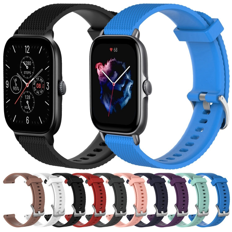 For Amazfit GTS 20mm Diamond Textured Silicone Watch Band(Black