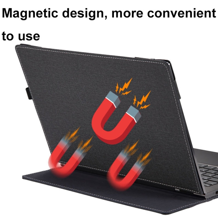 For Samsung Galaxy Book 360 inch Leather Laptop Anti-Fall Protective Case With Stand(Dark Blue)