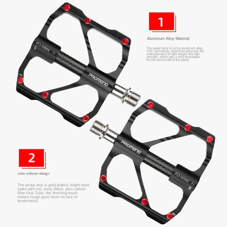 pedale promend 1 Pair PROMEND Titanium Axle Carbon Tube Bicycle Pedal Mountain Bike R – Garmade