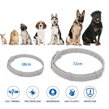 Flea and Tick Collar for Dogs Cats With Aluminum Case, Size: 38cm Blue – Garmade