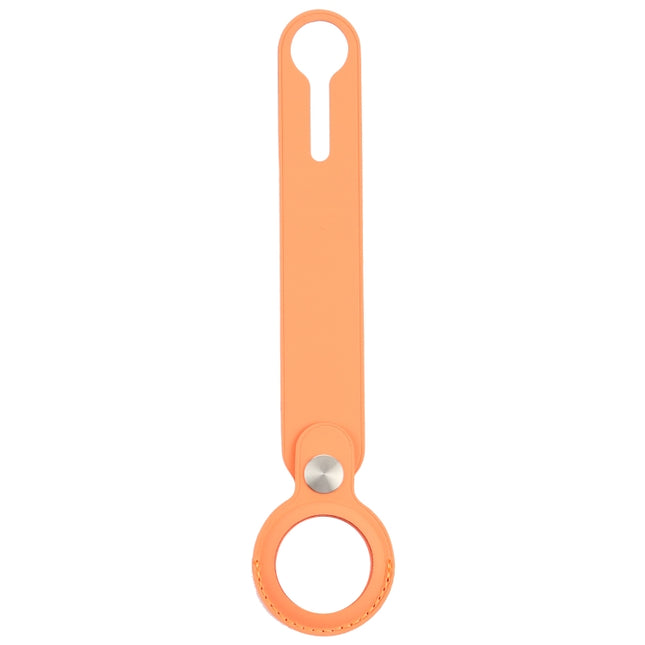 Anti-scratch Polyurethane Case Cover with Hang Loop for AirTag(Orange)-garmade.com