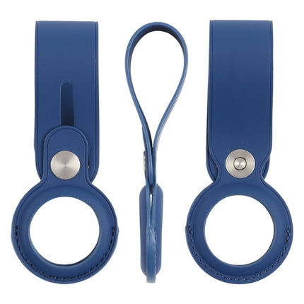 Anti-scratch Polyurethane Case Cover with Hang Loop for AirTag (Blue)-garmade.com