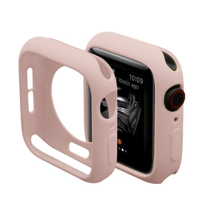 ENKAY Hat-Prince 2 in 1 TPU Semi-clad Protective Shell + 3D Full Screen PET Curved Heat Bending HD Screen Protector for Apple Watch Series 5 & 4 44mm(Pink)-garmade.com