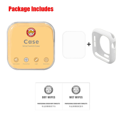 ENKAY Hat-Prince 2 in 1 TPU Semi-clad Protective Shell + 3D Full Screen PET Curved Heat Bending HD Screen Protector for Apple Watch Series 5 & 4 44mm(White)-garmade.com