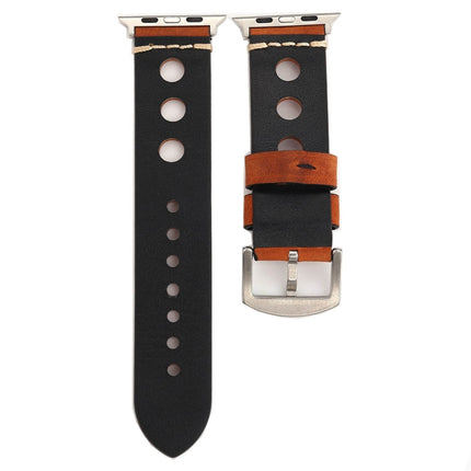 For Apple Watch Series 3 & 2 & 1 42mm Retro Hole Genuine Leather Wrist Watch Band-garmade.com
