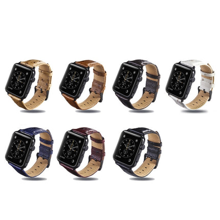 Ostrich Skin Texture Genuine Leather Wrist Watch Band for Apple Watch Series 3 & 2 & 1 42mm(Light Brown)-garmade.com