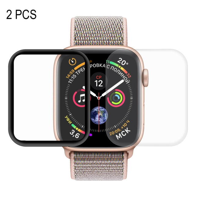 2 PCS ENKAY Hat-Prince 3D Full Screen PET + 3D Full Screen Electroplating PET Curved Heat Bending HD Screen Protector for Apple Watch Series 4 40mm-garmade.com