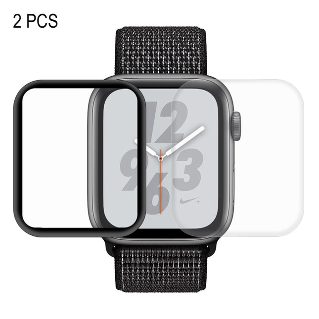2 PCS ENKAY Hat-Prince 3D Full Screen PET + 3D Full Screen Electroplating PET Curved Heat Bending HD Screen Protector for Apple Watch Series 4 44mm-garmade.com